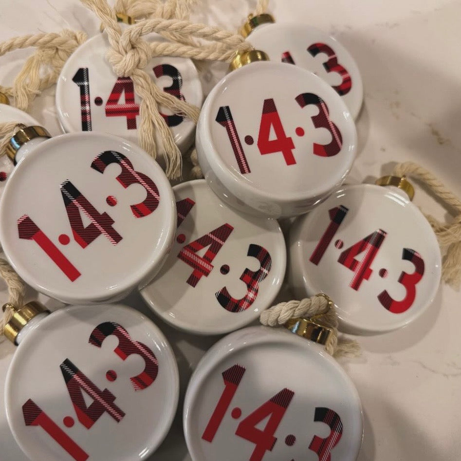 143 Round Flat Tartan Ornament