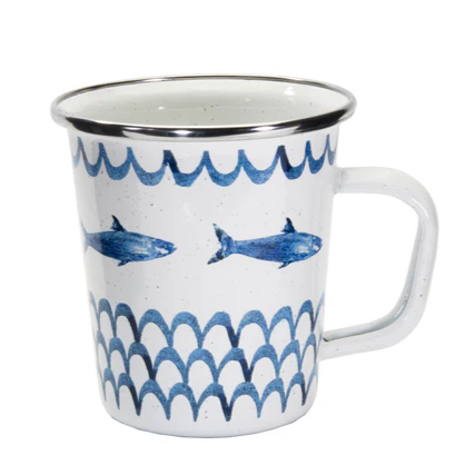 Fish Camp Latte Mugs - S/2