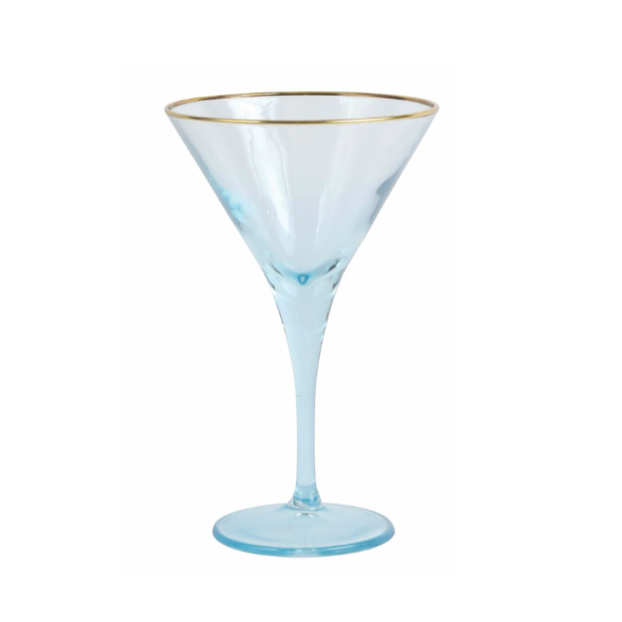 Rainbow Turquoise Martini Glass