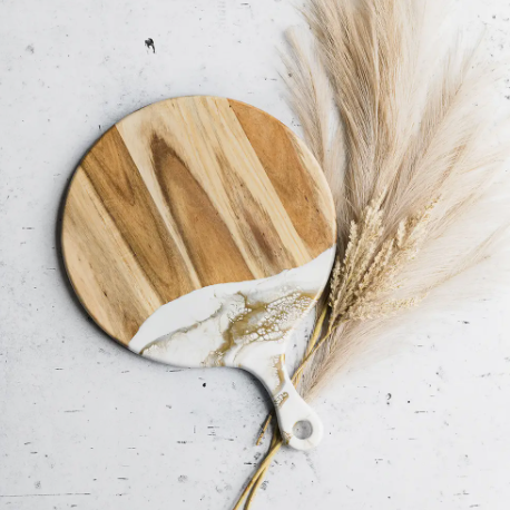 Cheeseboard - 12” Round - Gold Quartz