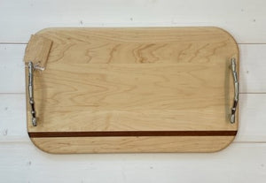 Charcuterie Board w/Bamboo Handles-20"x12"