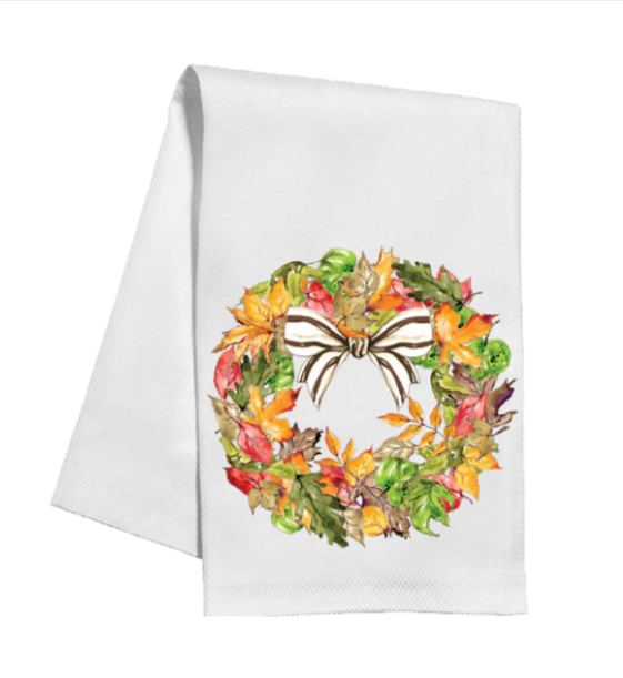 Tea Towel - Autumn Leaf Wreath