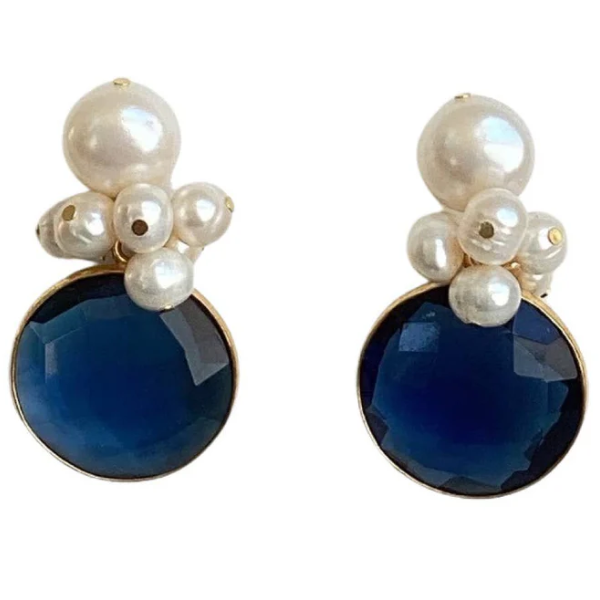 Ava Earrings - Sapphire Blue