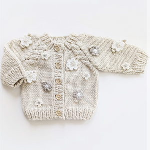 Flower Cardigan Natural