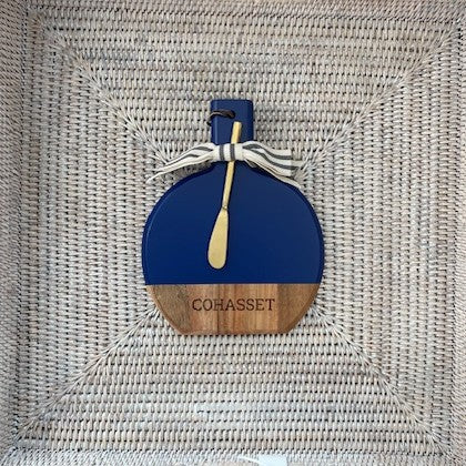 Cohasset Blue Acacia Bevel Board w/Gold Spreader