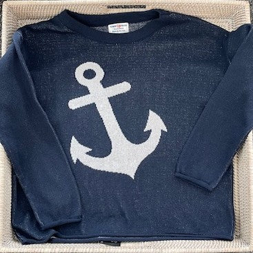 Boxy Sweater - Navy - Anchor
