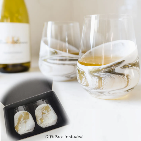 Stemless Wine - Set of 2 - Gold Quartz