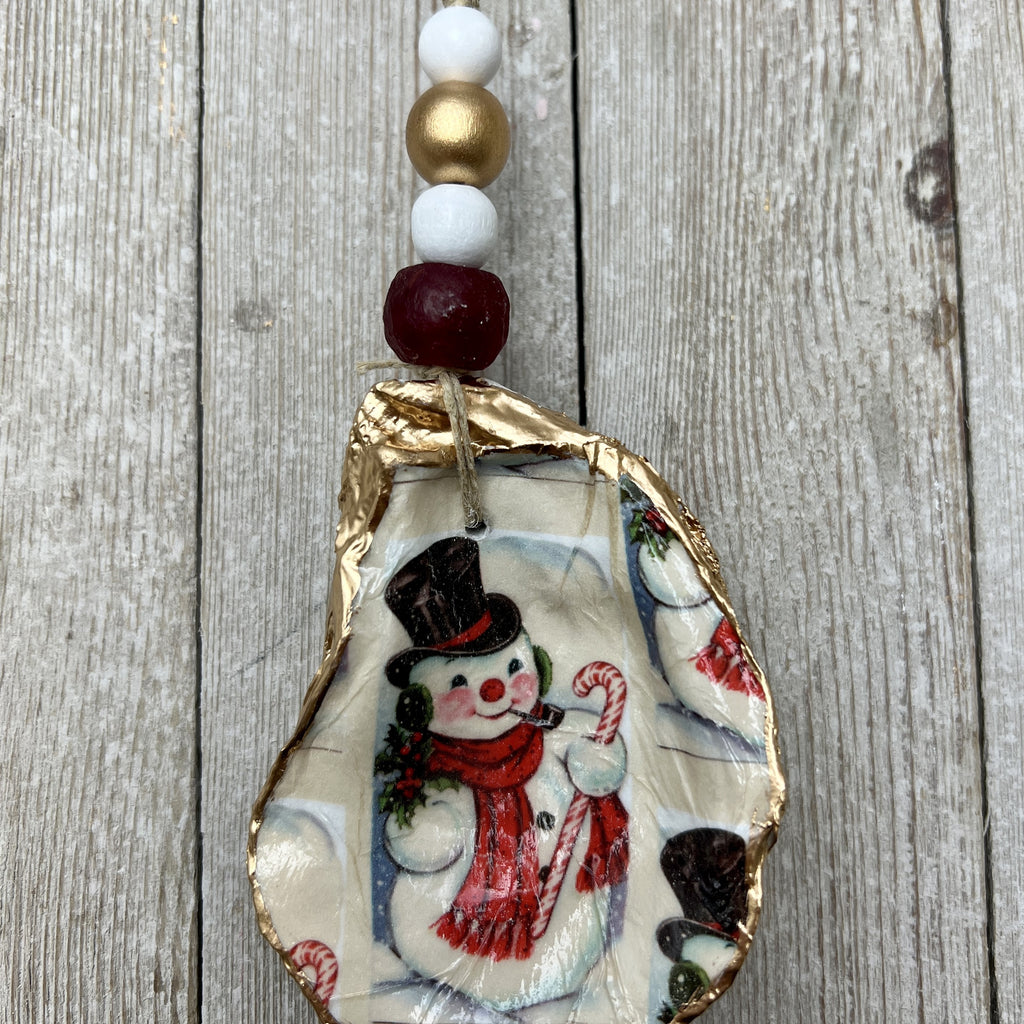 Oyster Ornament-Snowman