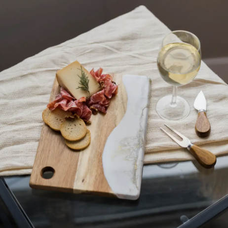 Small Acacia Cheeseboard - Gold Quartz