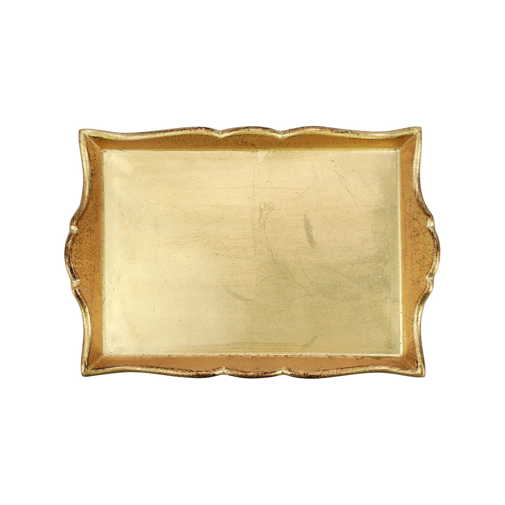 Florentine Gold Handled Rectangular Tray - S