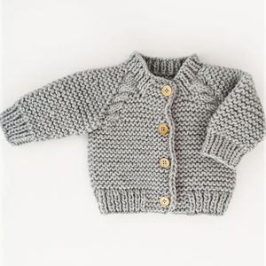 Garter Stitch Sweater - 0-6 M
