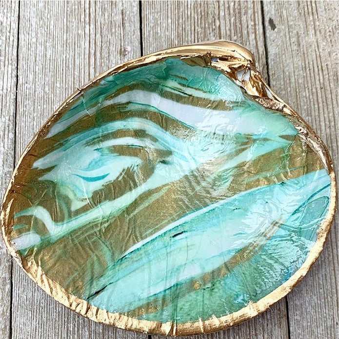 Clam Shell-Turquoise Marble