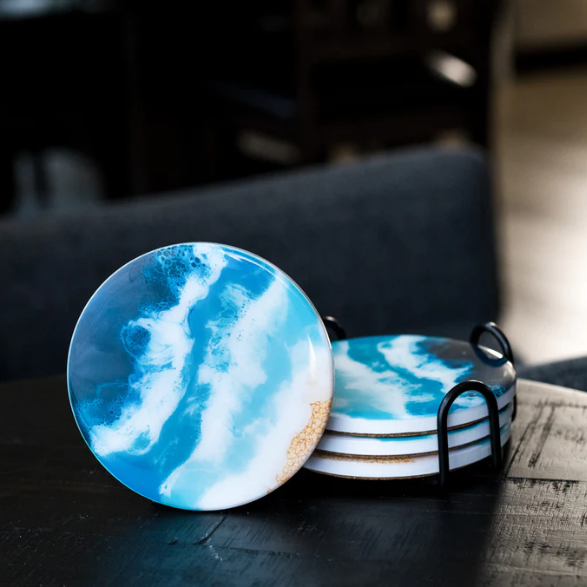 Ceramic Resin Coasters-Ocean Vibes