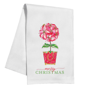 Kitchen Towel-Holiday Poinsettia Topiary