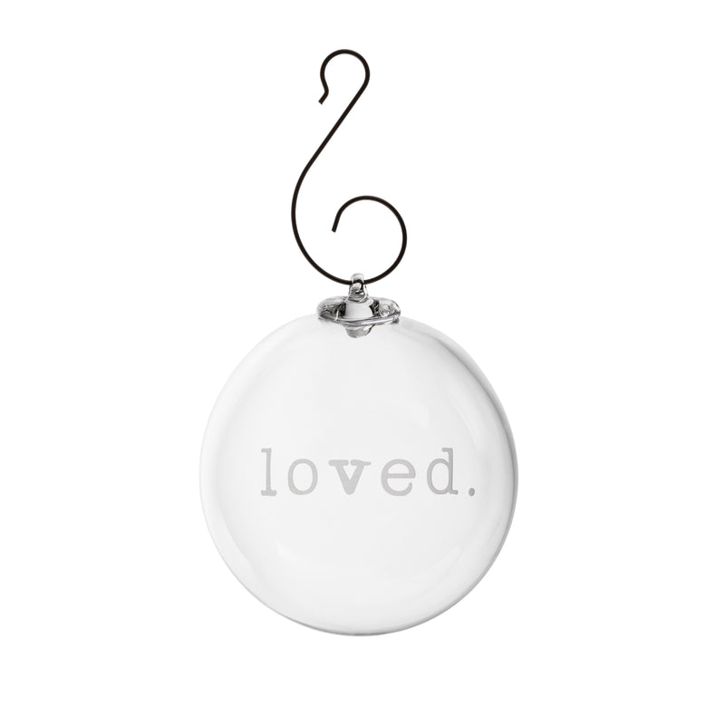 Engraved “Loved” Round Ornament