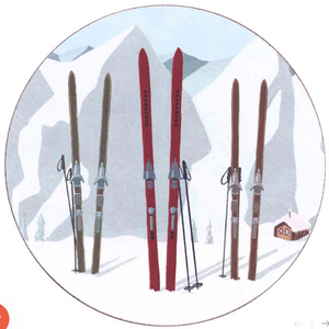 Nordic Ski Round Coasters