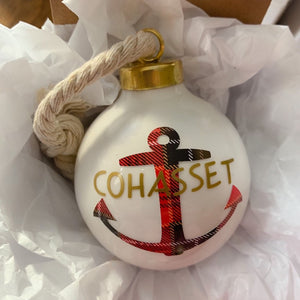 Tartan Anchor/Cohasset Ornament