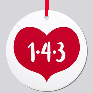 143 Heart Ornament