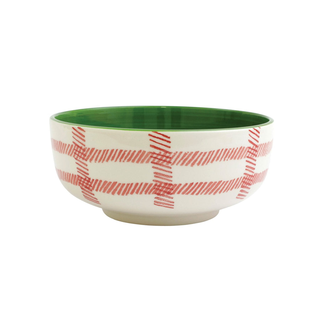 Mistletoe Plaid Serving Bowl