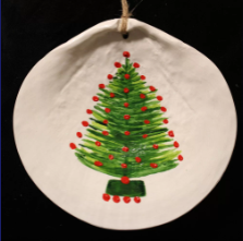 Scallop Shell Ornament-Painted Christmas Tree