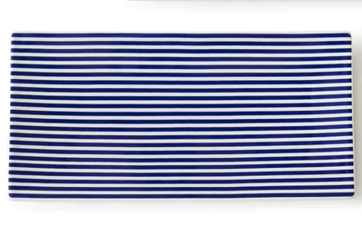 Newport Blue Stripe Rectangle Tray
