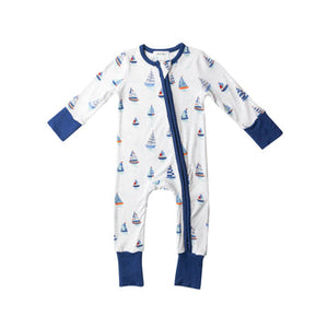 Nautical Boats Zipper Romper