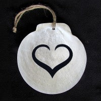 Scallop Shell Ornament-Heart