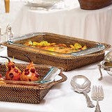 Rattan Rect Casserole w/ Pyrex-2 qt