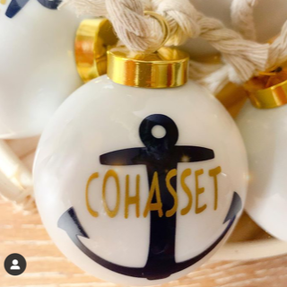 Cohasset Anchor Ornament-Navy