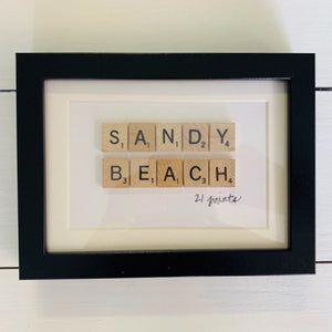 'Sandy Beach' Scrabble Frame