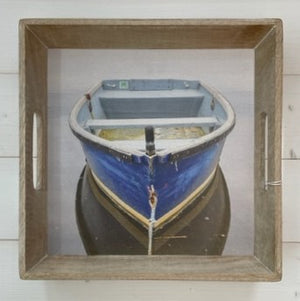 Blue Row Boat Tray