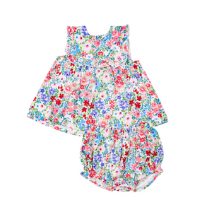 London Floral Ruffle Top & Bloomer - 3-6 M