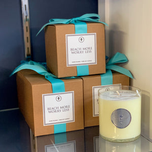 'Beach More, Worry Less' Candle