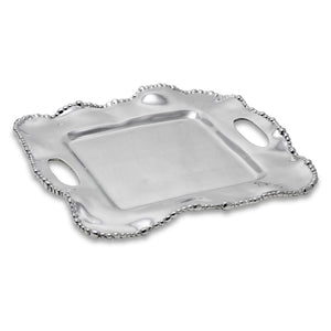 Organic Pearl Kristi Square Tray with Handles