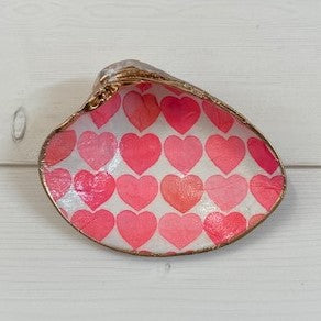 Clam Shell-Fluorescent Hot Pink Hearts