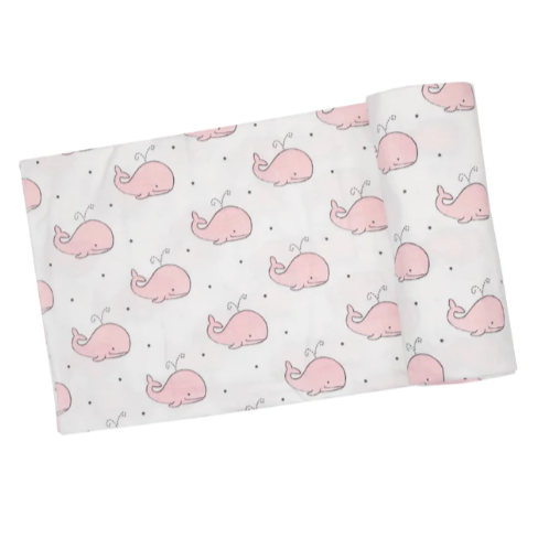 Bubbly Whale Pink Swaddle