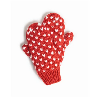Tiny Hearts Mittens - Red